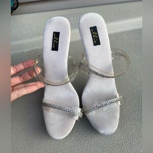 Ellie Open Toe Clear Upper Slippers Mules High Heels Adult Women Size 7